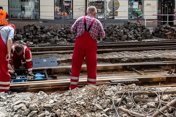 DPP maintenance workers use instruments to check track