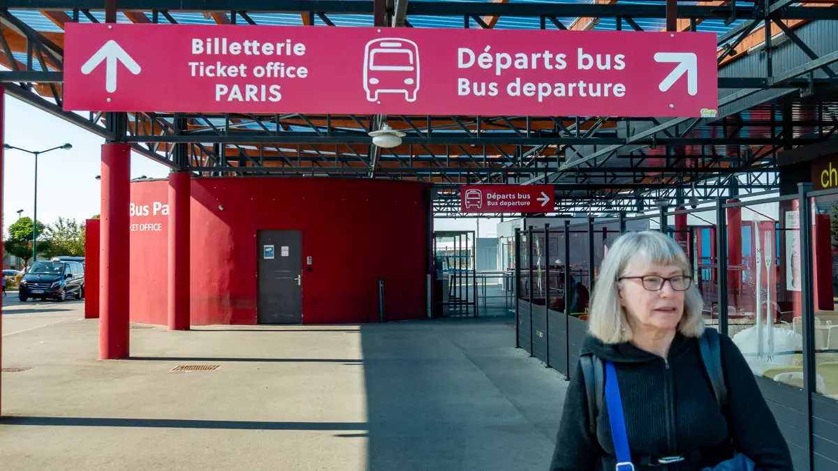 Beauvais-Tillé Airport to Paris ticket office.
