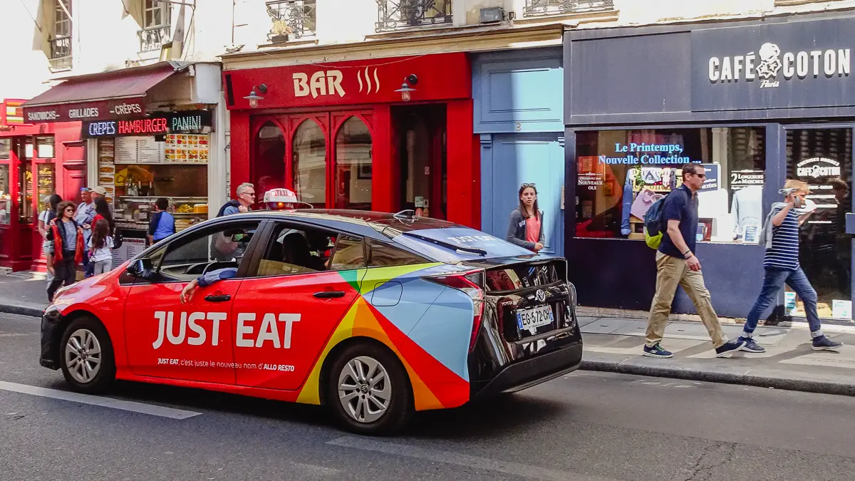 Paris taxi in 6th arrondissement.