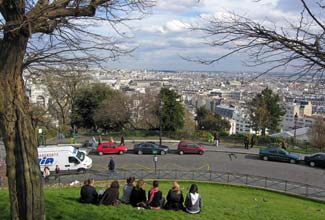 Sacr�-Coeur park with view of Paris