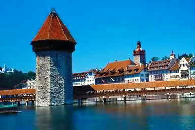 Lucerne Switzerland - Kapellbr&uuml;cke and water tower