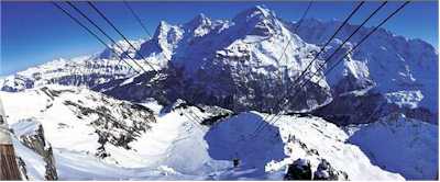 Schilthorn cablecar near M&uuml;rren, Switzerland