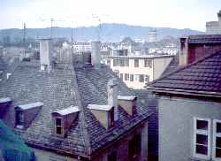 Z&uuml;rich rooftops from Hotel Du Th&eacute;�tre.